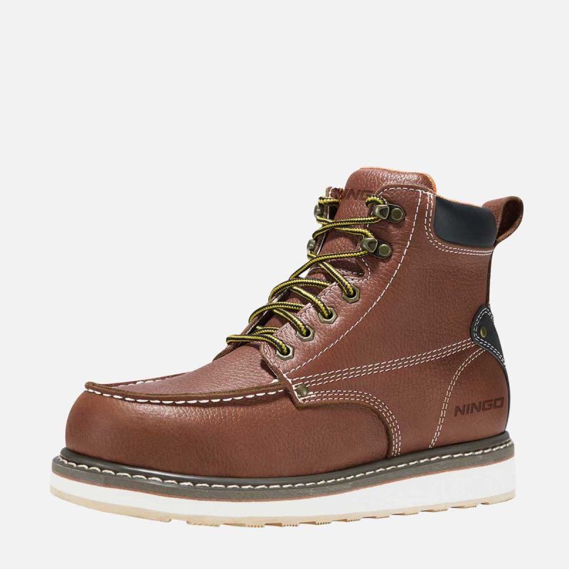 Men's Moc Toe Safety Boots Tan image1