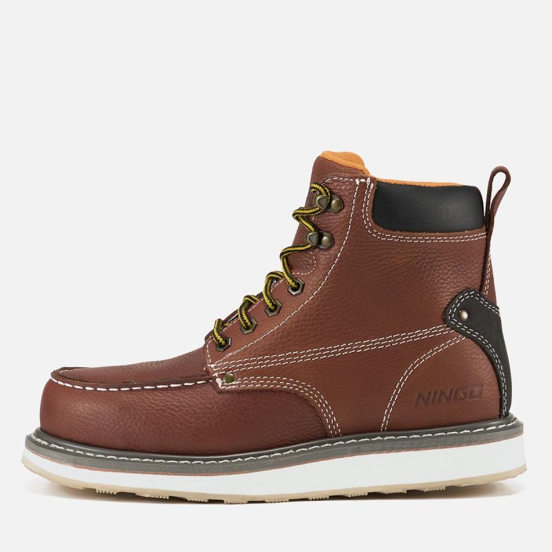 Men's Moc Toe Safety Boots Tan image2