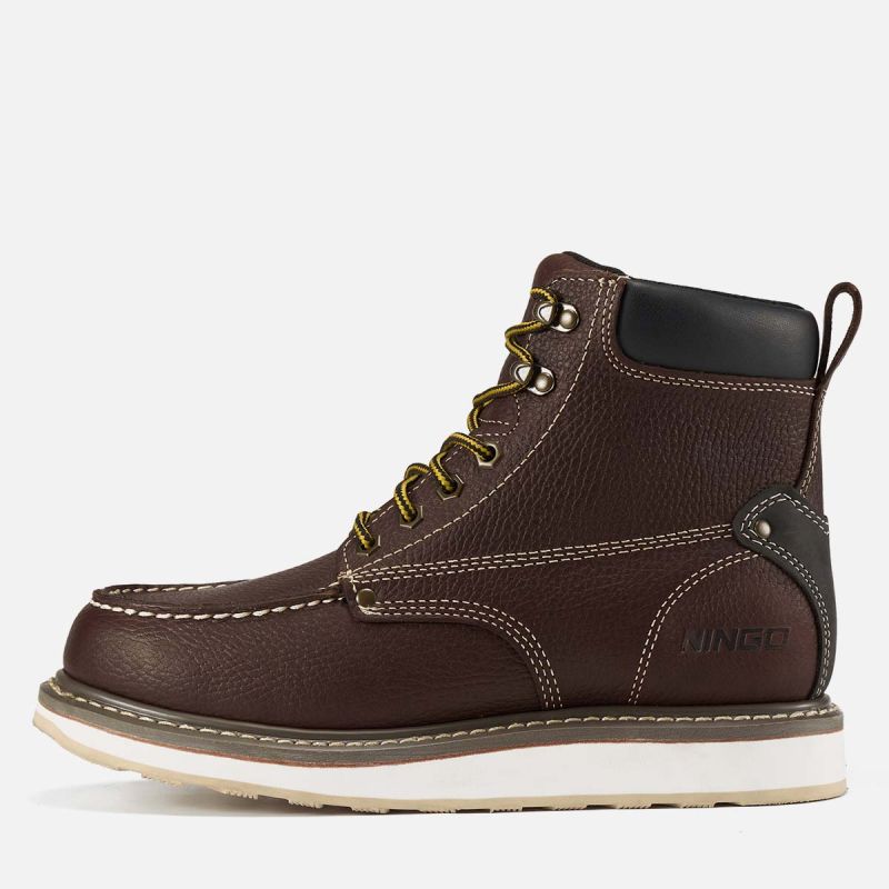 Men's Moc Toe Safety Boots Brown image2