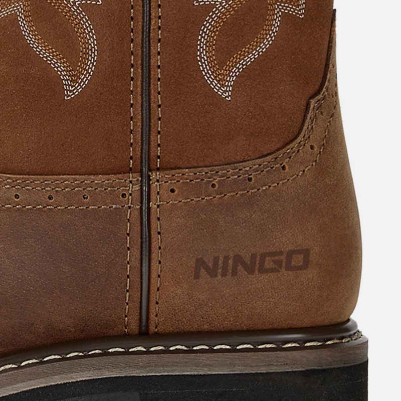 Men's Steel Toe Western Work Boots Camel image6