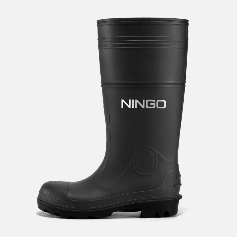 Men's Steel Toe Rain Boots Black image2