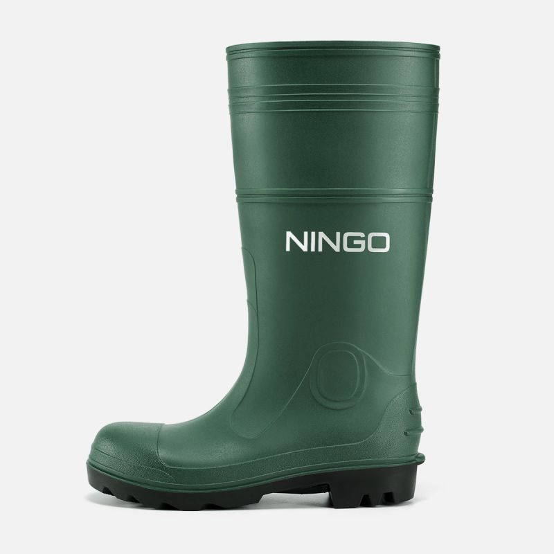 Men's Steel Toe Rain Boots Green image2