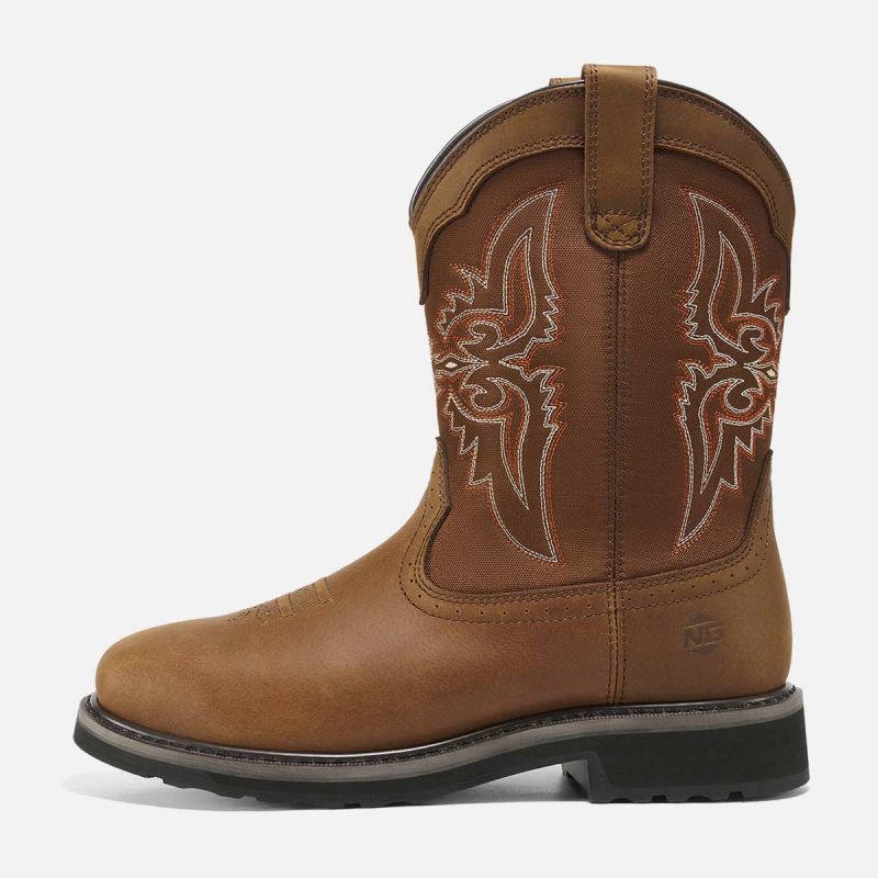 Men's Steel Toe Western Boots Camel image2