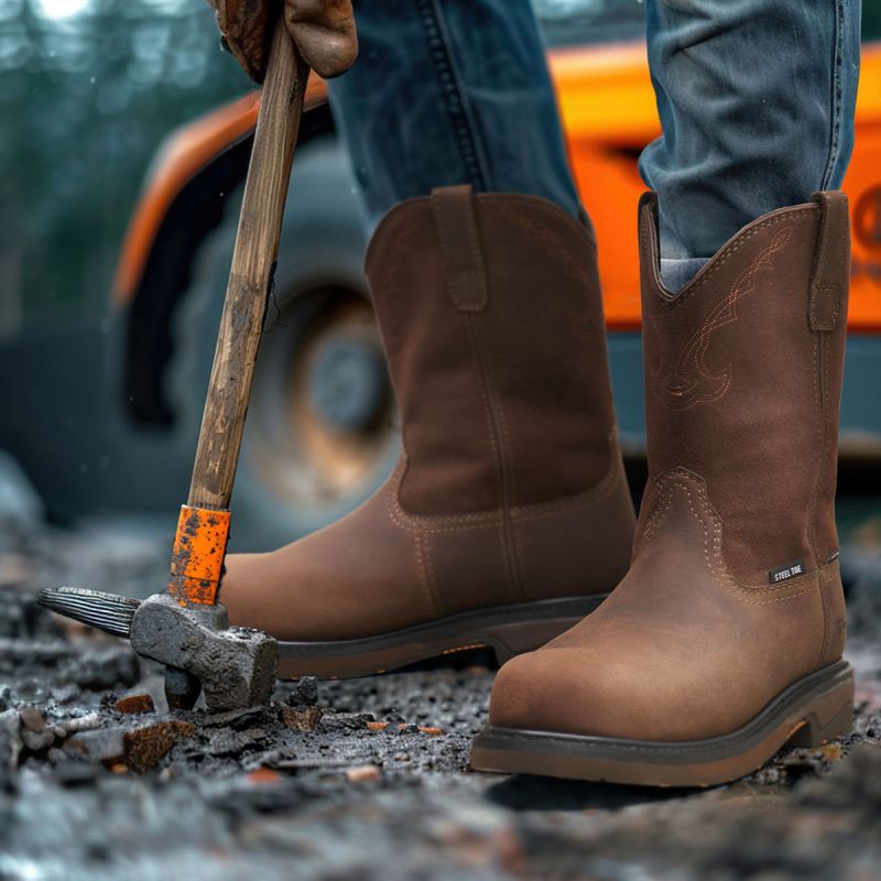 Men's Wellington Safety Boots Brown image7