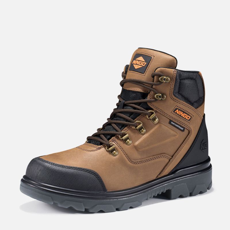 Men's TitanGuard Steel Toe Safety Boots Camel image1