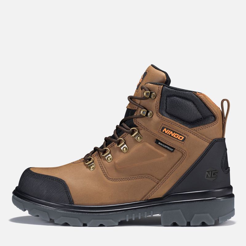 Men's TitanGuard Steel Toe Safety Boots Camel image2