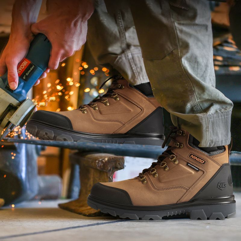 Men's TitanGuard Steel Toe Safety Boots Camel image7