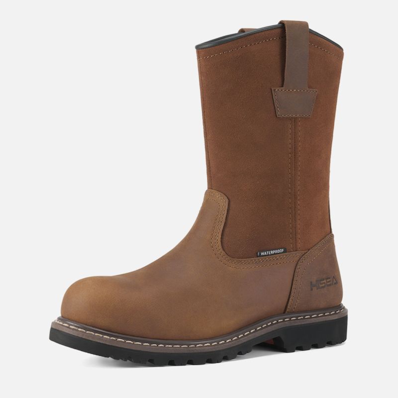 Men's Waterproof Wellington Work Boots Camel image1