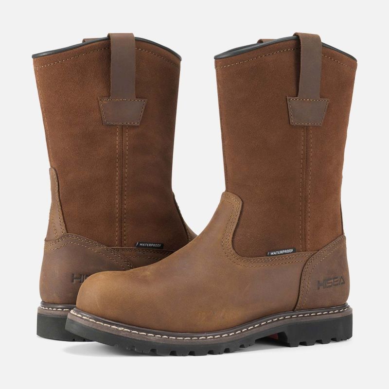 Men's Waterproof Wellington Work Boots Camel image7