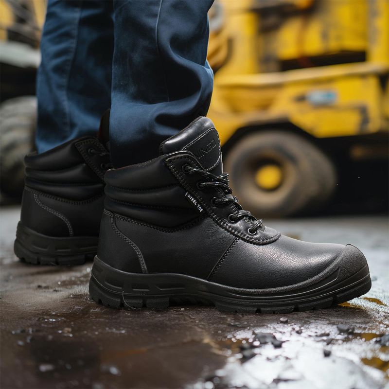 Men's Steel Toe Work Boots Black image8