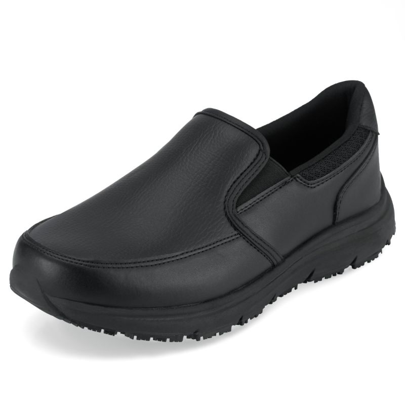 Men's Slip On Slip Resistant Shoes Black image1 Men's Slip On Slip Resistant Shoes Black image1
