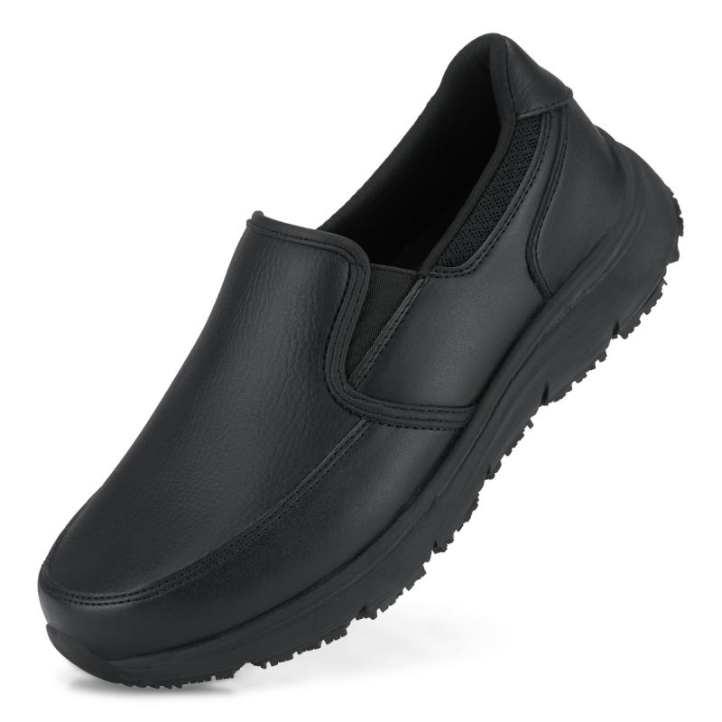Men's Slip On Slip Resistant Shoes Black image2 Men's Slip On Slip Resistant Shoes Black image2